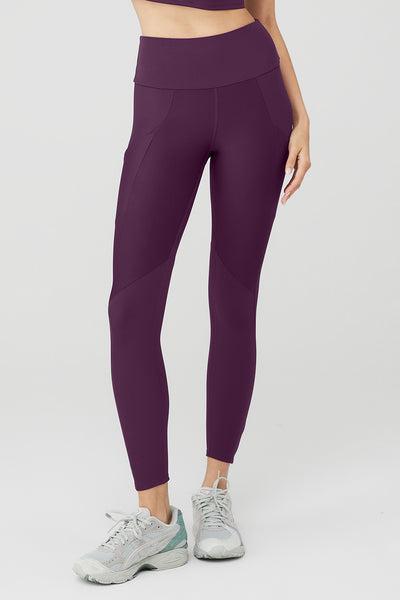 Ribbed Airlift High-Waist 7/8 Enchanted Legging - Dark Plum Product Image