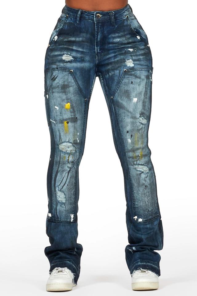 Miesha Light Wash Stacked Flare Jean Female Product Image