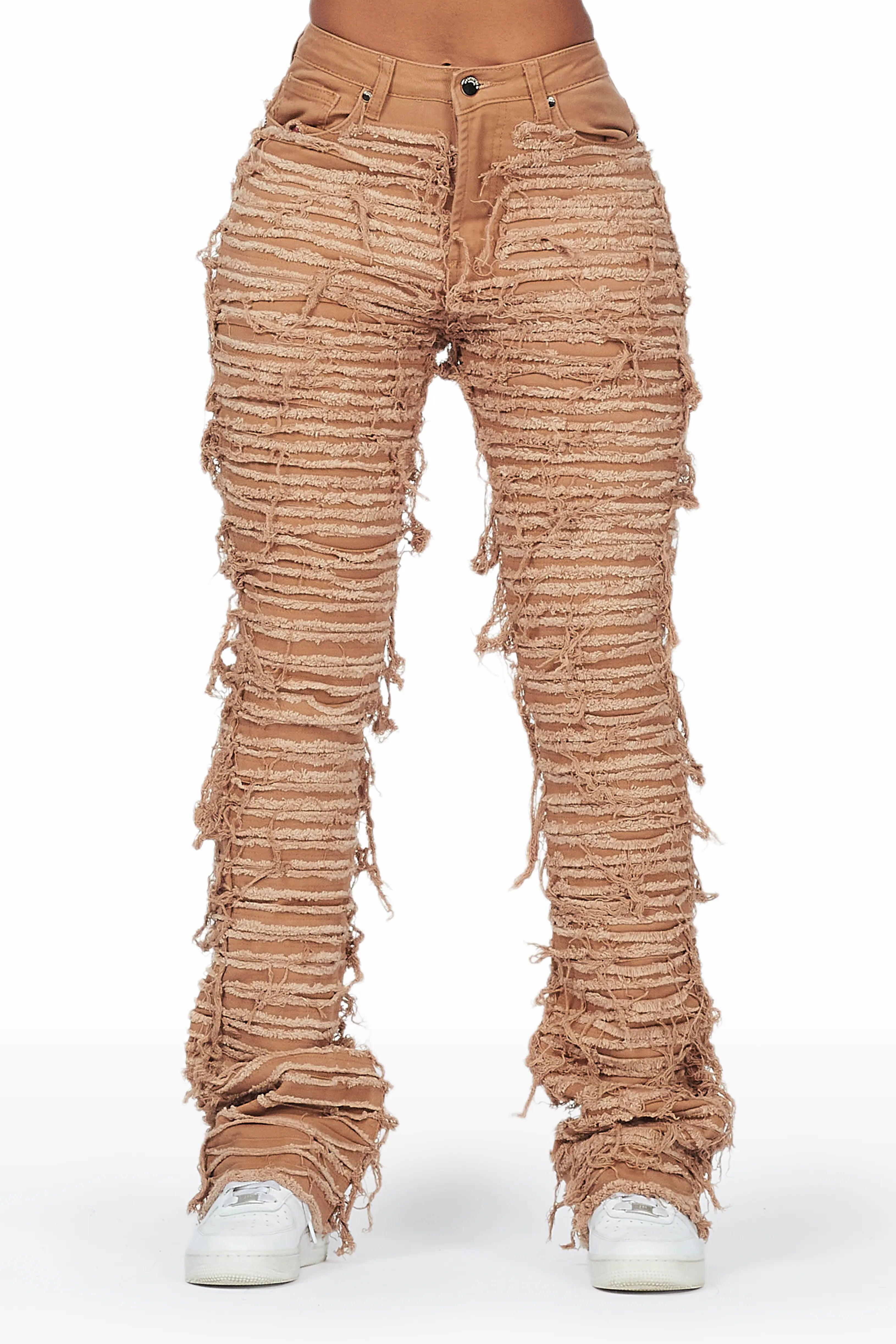 Melany Tan Stacked Flared Jean Female Product Image