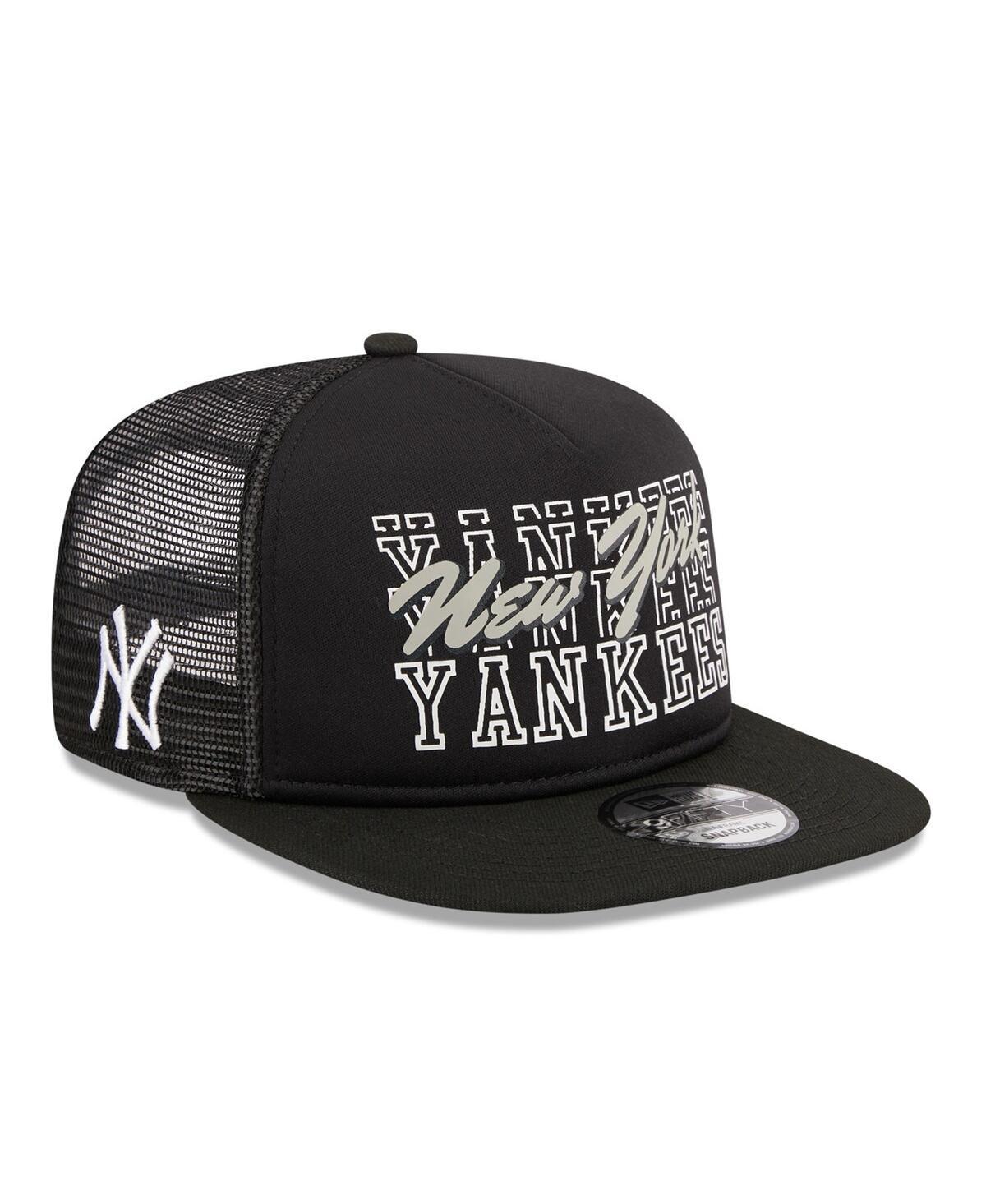 Mens New Era Black New York Yankees Street Team A-Frame Trucker 9FIFTY Snapback Hat Product Image