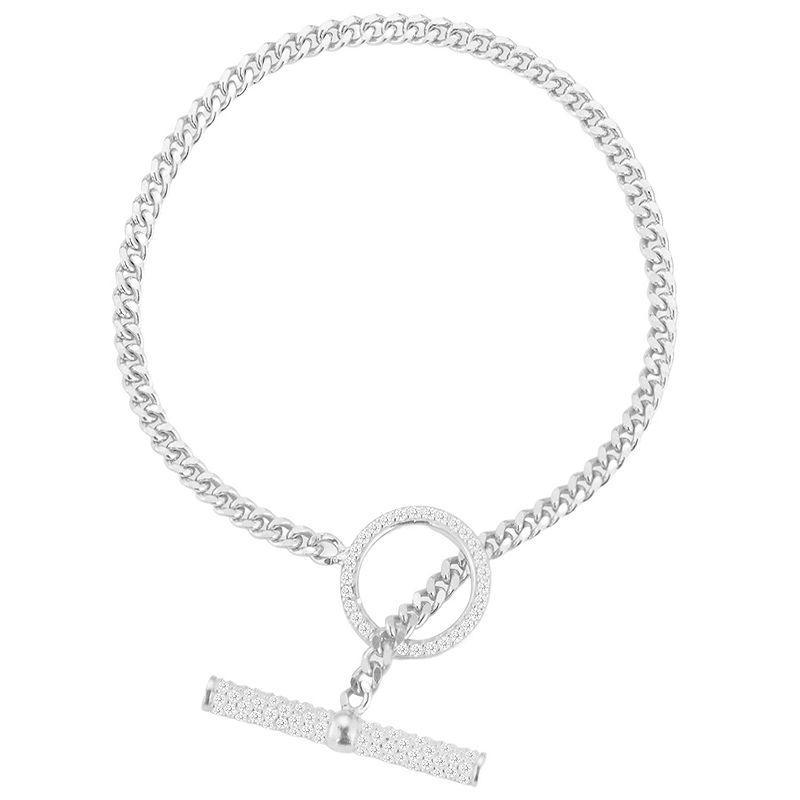 Sunkissed Sterling Sterling Silver Cubic Zirconia Toggle Bracelet, Womens Silver Tone Product Image