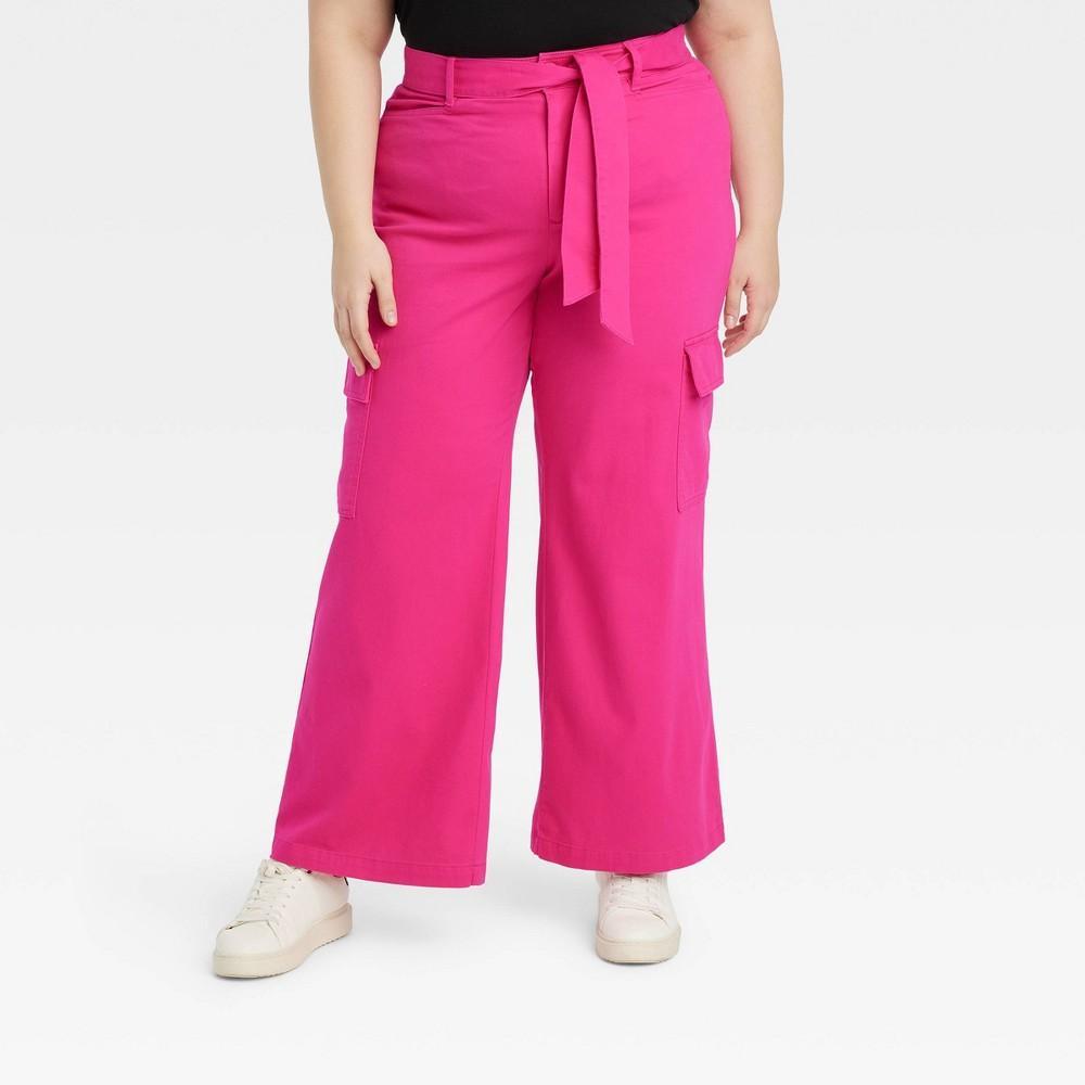 Womens High-Rise Wide Leg Cargo Pants - Ava & Viv 20 Product Image