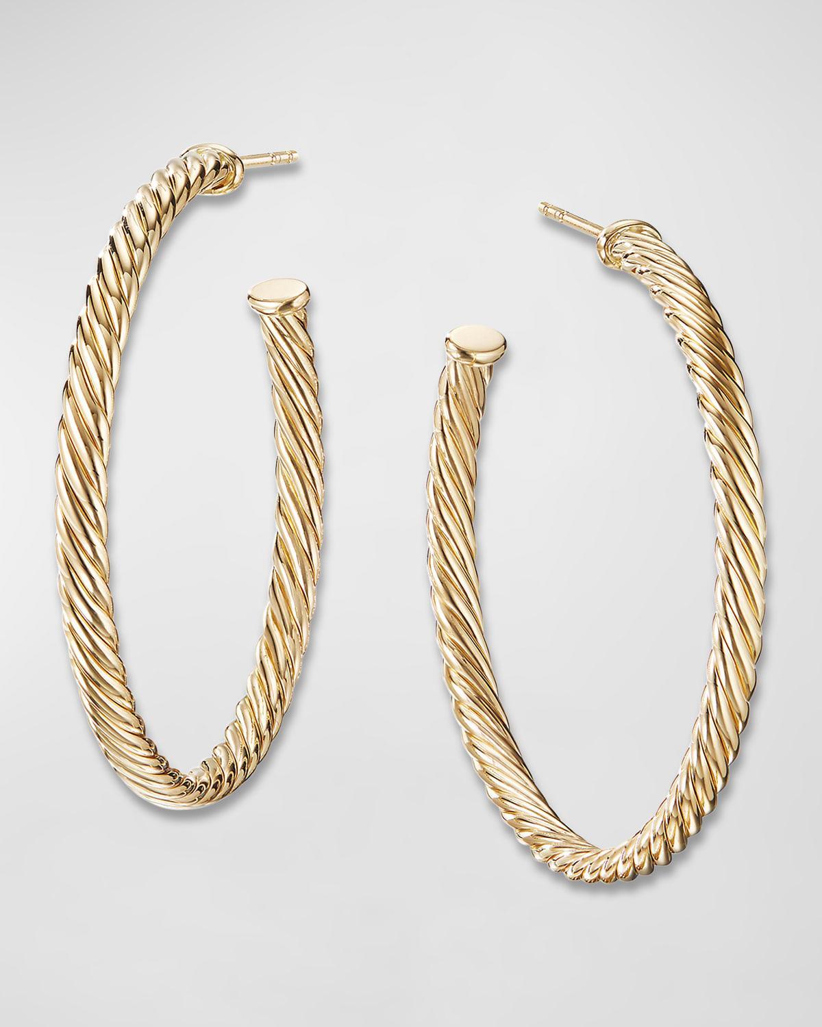 Womens Cablespira Hoop Earrings in 18K Yellow Gold Product Image