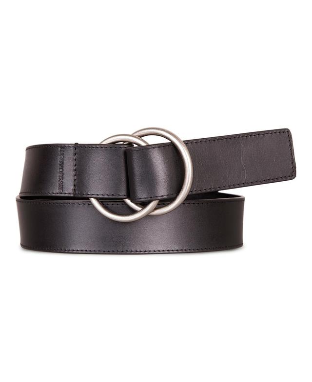 Lucky Brand Womens Pull Back Leather Center Bar Buckle Belt Product Image