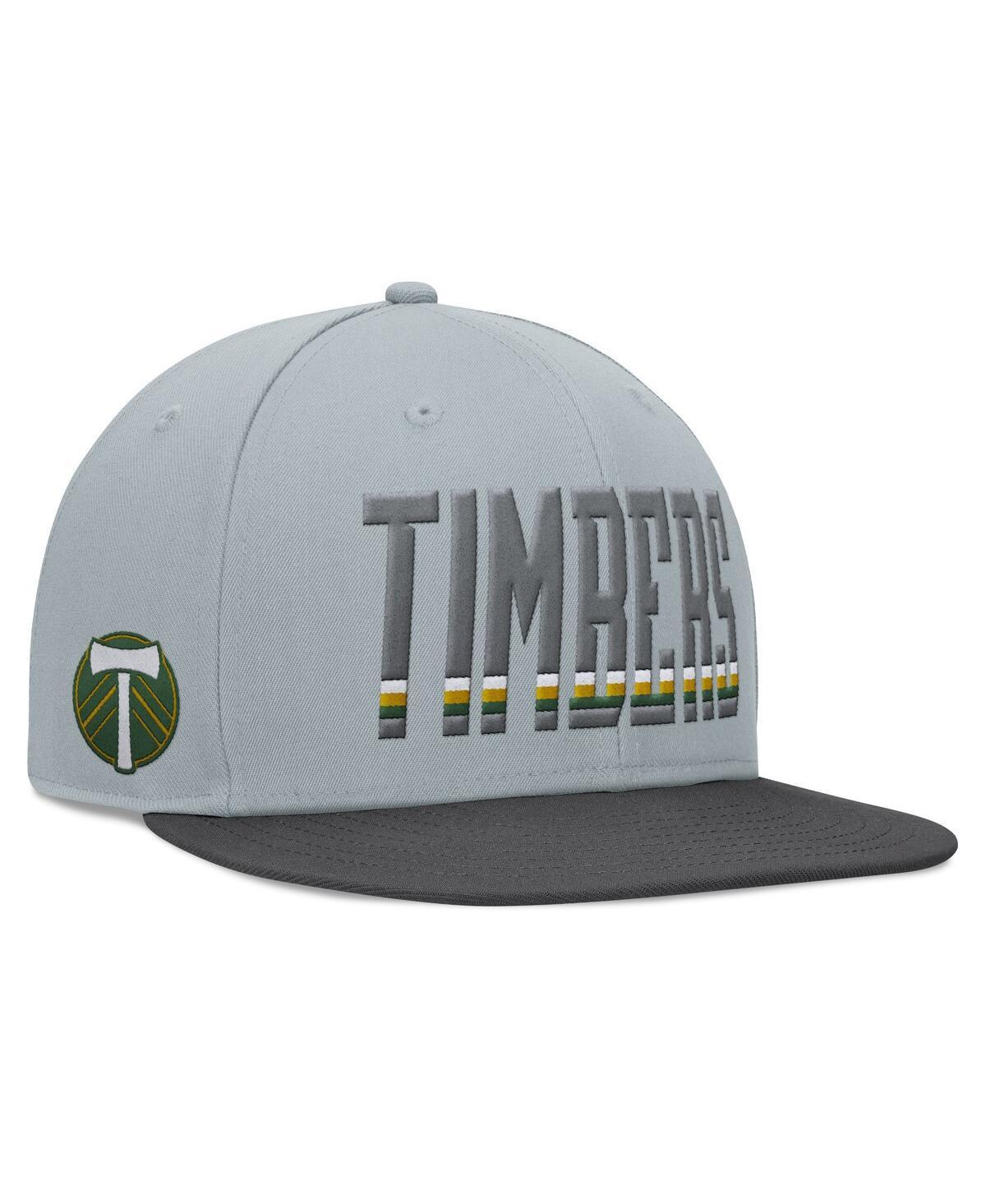 Mens Fanatics Branded Gray Portland Timbers Smoke Snapback Hat Product Image