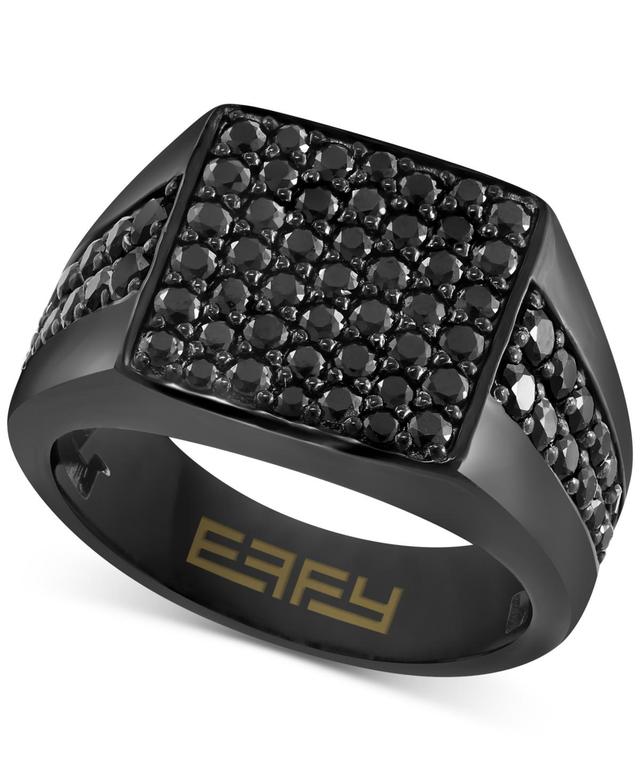 Effy Mens Black Spinel Cluster Ring (2-1/2 ct. t.w.) Pvd-Plated Sterling Silver - Black Product Image