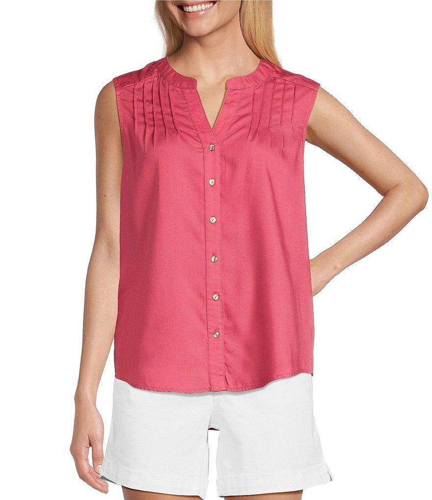 Westbound Woven Sleeveless Button Front Blouse Product Image