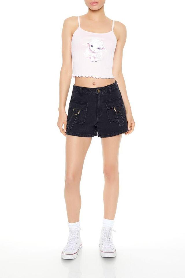 Denim High-Rise Cargo Shorts | Forever 21 Product Image