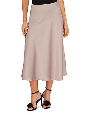 1.state Bias Cut Satin Midi Skirt Product Image