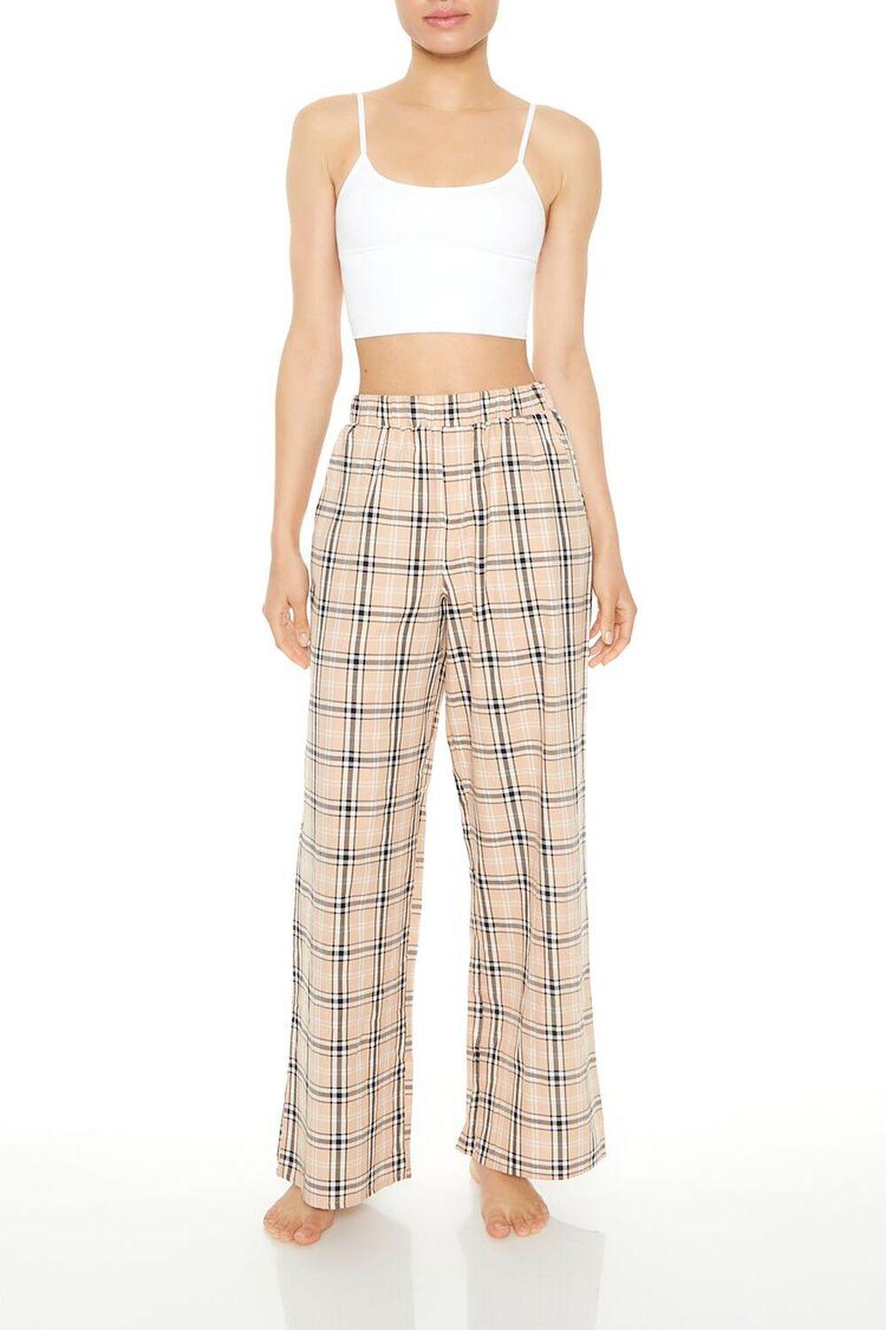 Plaid Poplin Pajama Pants | Forever 21 Product Image