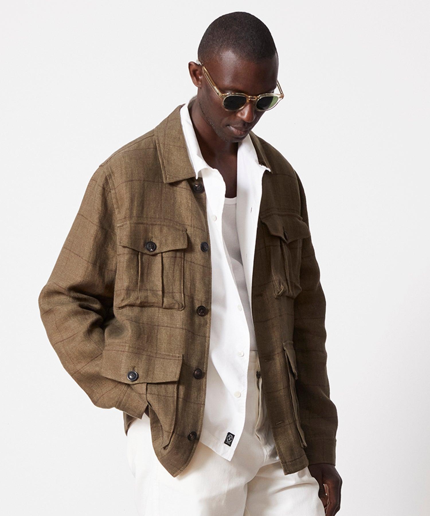 Linen Field Jacket Windowpane Product Image