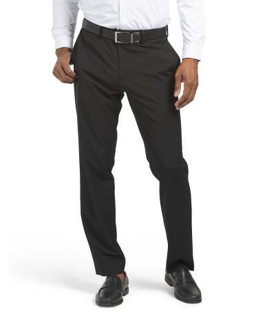 Solid Stretch Dress Pants for Men Product Image