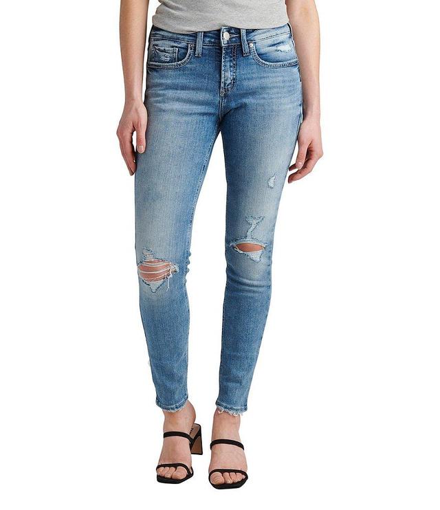 Silver Jeans Co. Suki Destructed Detail Mid-Rise Skinny Jeans Product Image