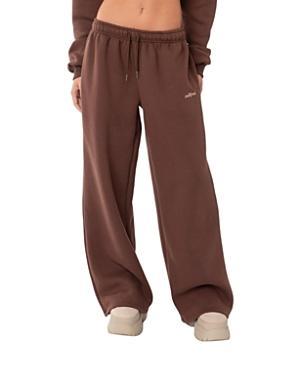 EDIKTED Brenna Low Rise Wide Leg Sweatpants in Brown at Nordstrom, Size X-Large Product Image