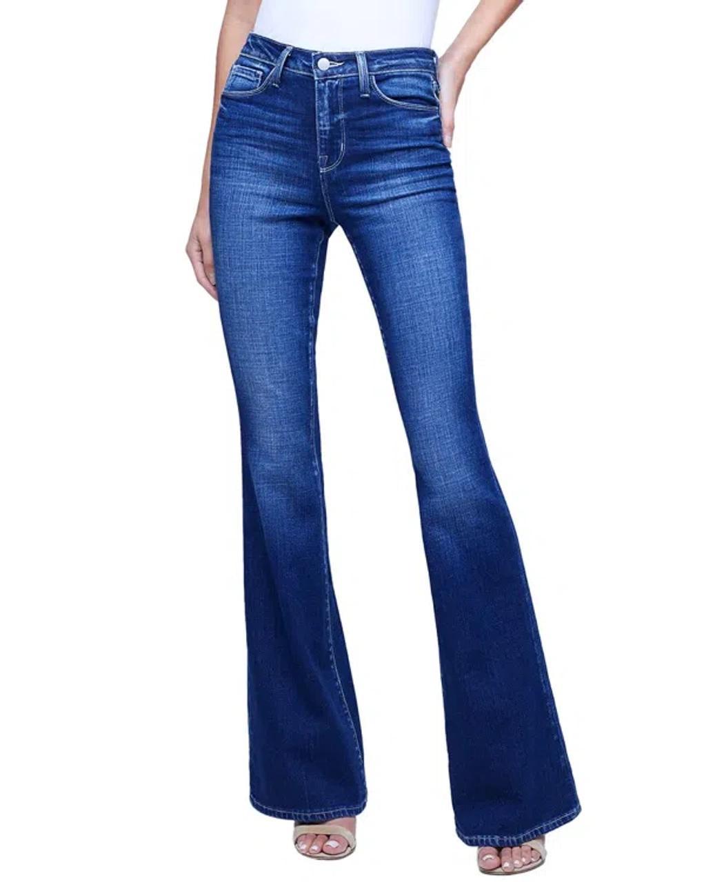 L AGENCE L'agence Bell High Rise Flare Jean In Blue Product Image