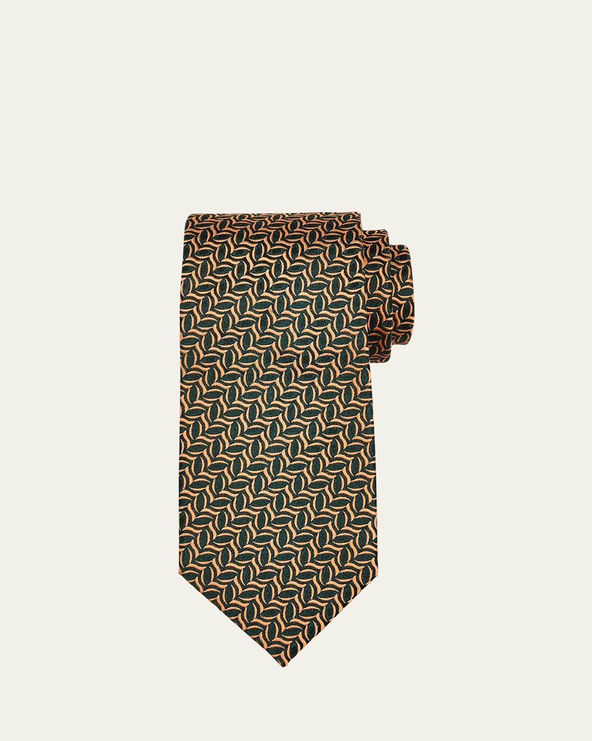 Mens Diagonal Oval Silk Tie Product Image