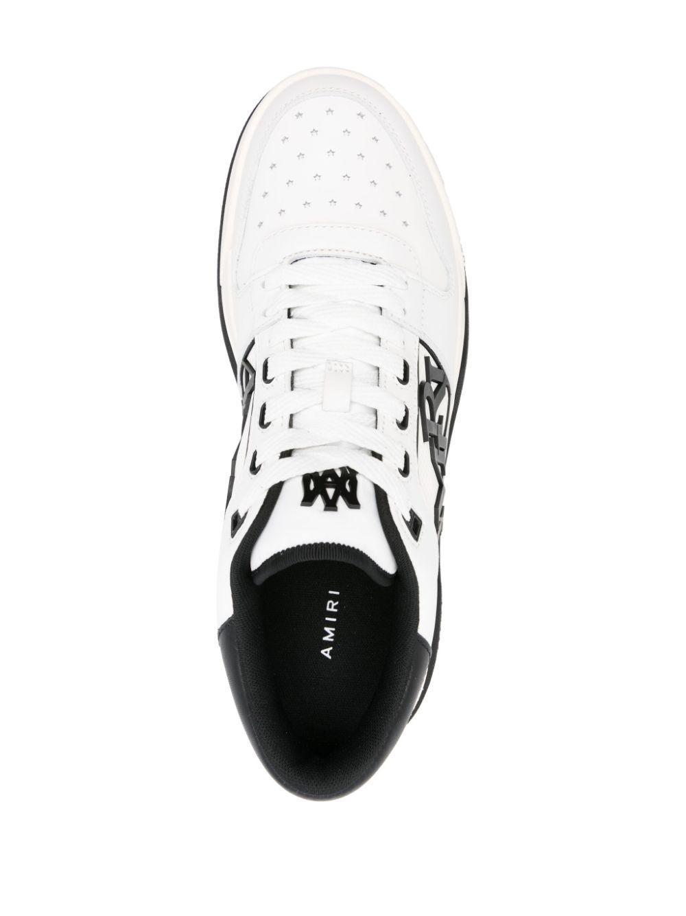 AMIRI Classic Logo-embellished Leather Low-top Trainers In White Black Product Image