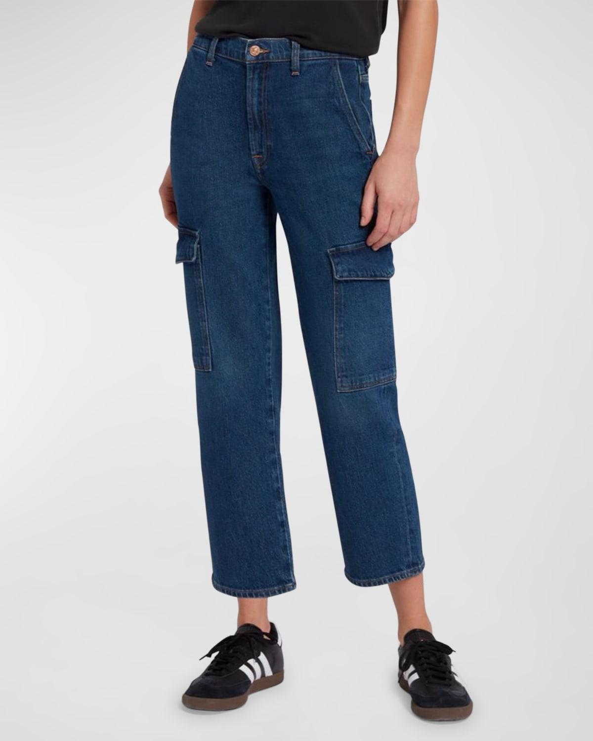 Womens Logan Mid-Rise Stretch Cargo Jeans Product Image