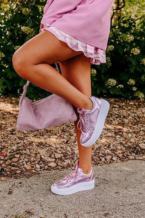 The Kimora Metallic Sneaker In Violet Product Image