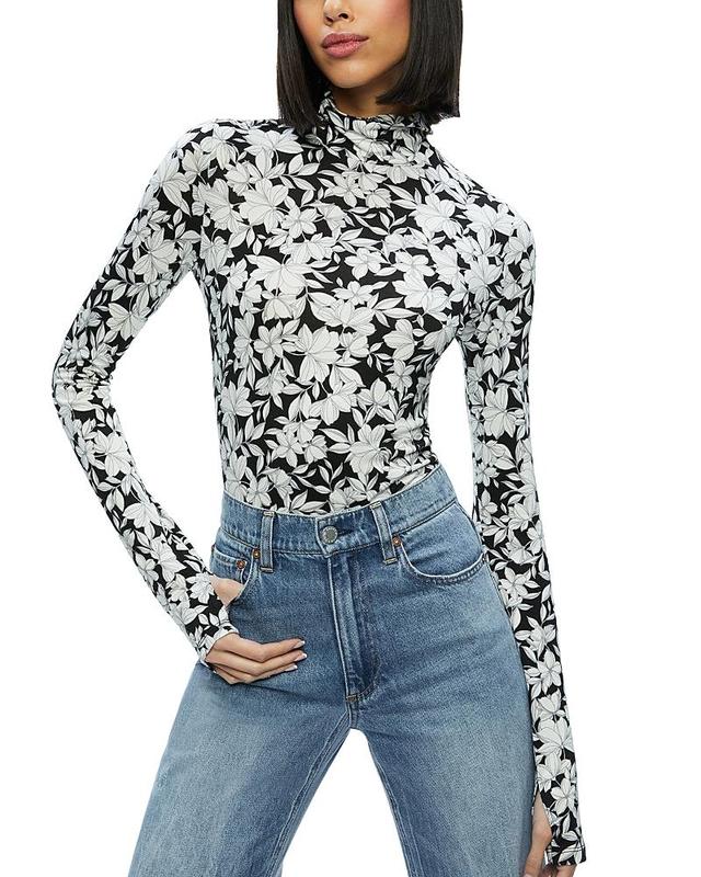 Womens Delaina Floral Turtleneck Top Product Image