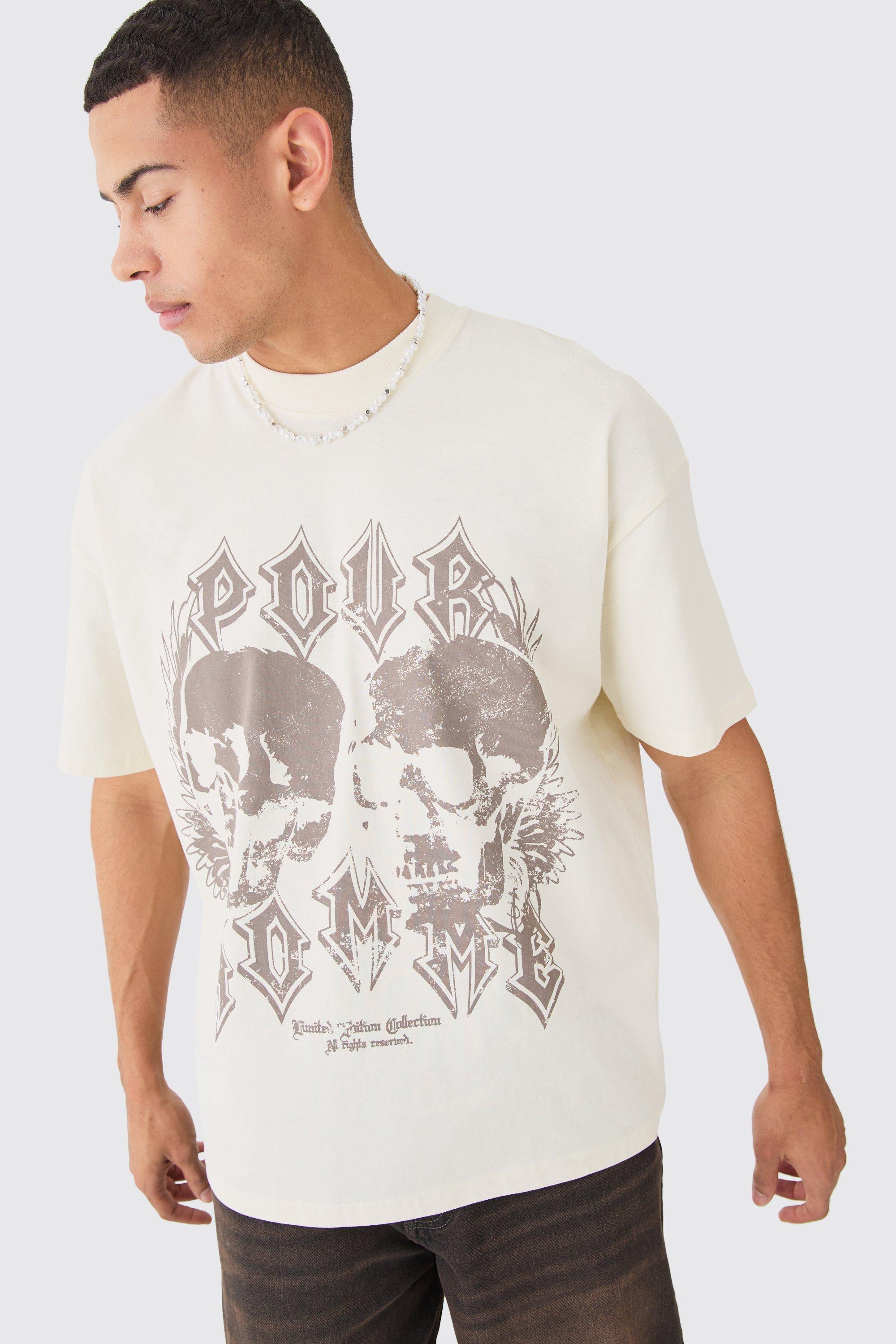 Oversized Vintage Skull Graphic T-shirt | boohooMAN USA Product Image