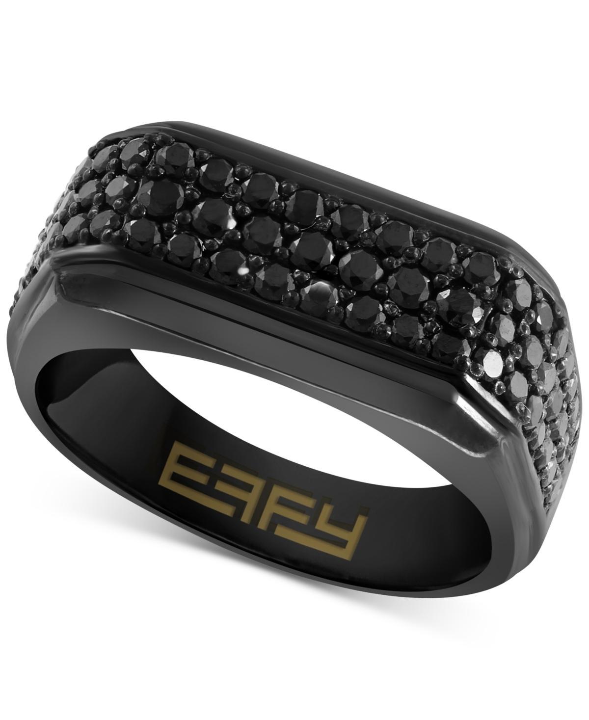 Effy Mens Black Spinel Ring (1-5/8 ct. t.w.) Pvd-Plated Sterling Silver - Black Product Image