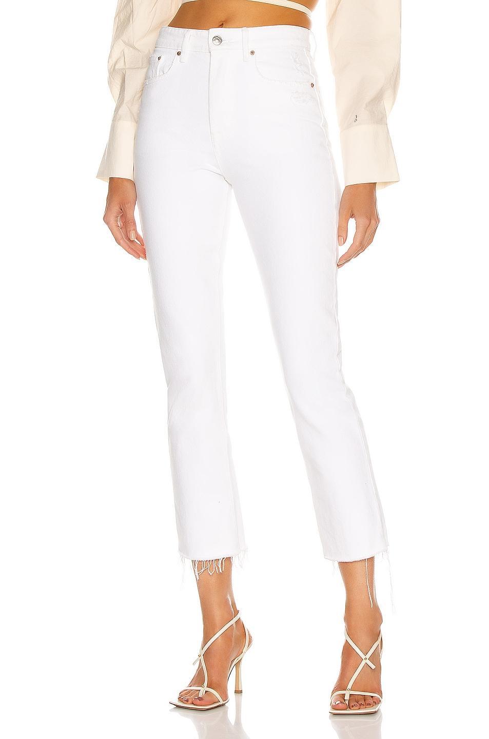 GRLFRND Karolina High Rise Straight Crop in Brentwood - White. Size 25 (also in 26, 23, 24, 28, 29, 30, 31, 32). Product Image