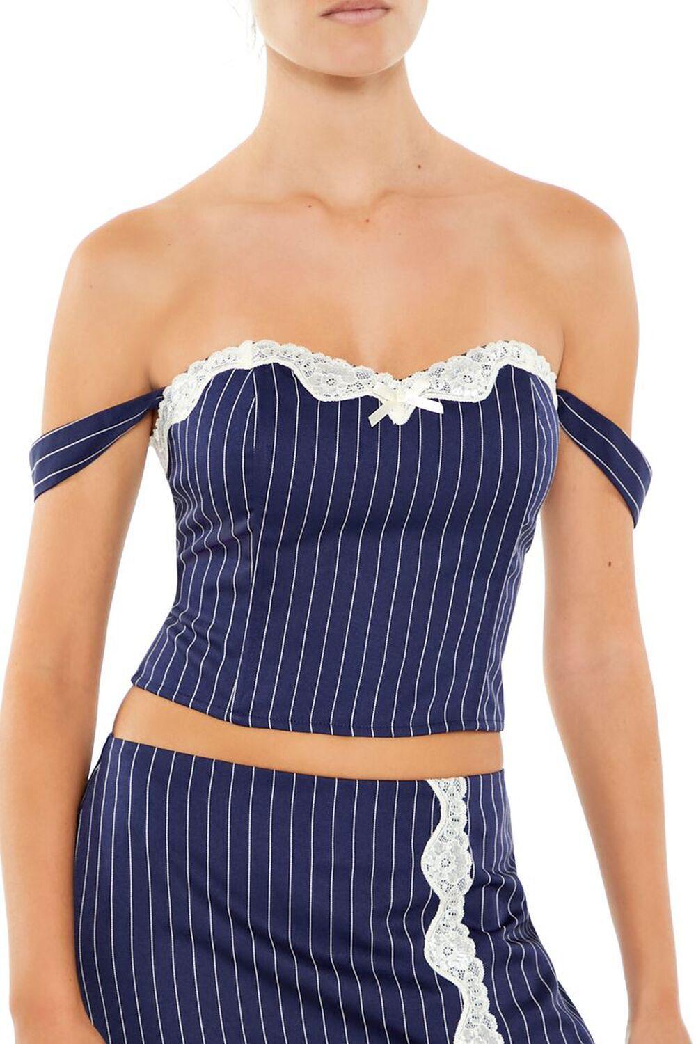 Pinstriped Crop Top & Skirt Set | Forever 21 Product Image