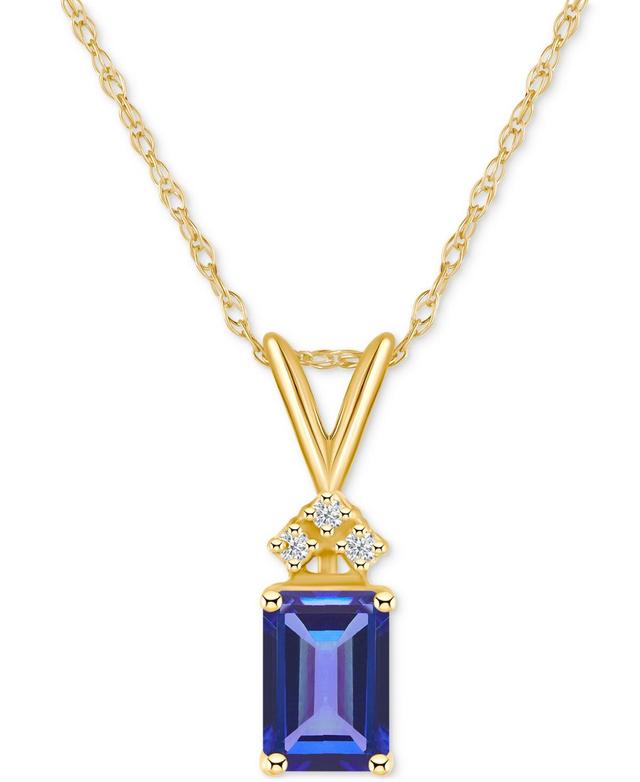 Tanzanite (1 ct. t.w.) & Diamond Accent 18 Pendant Necklace in 14k Gold - Tanzanite Product Image