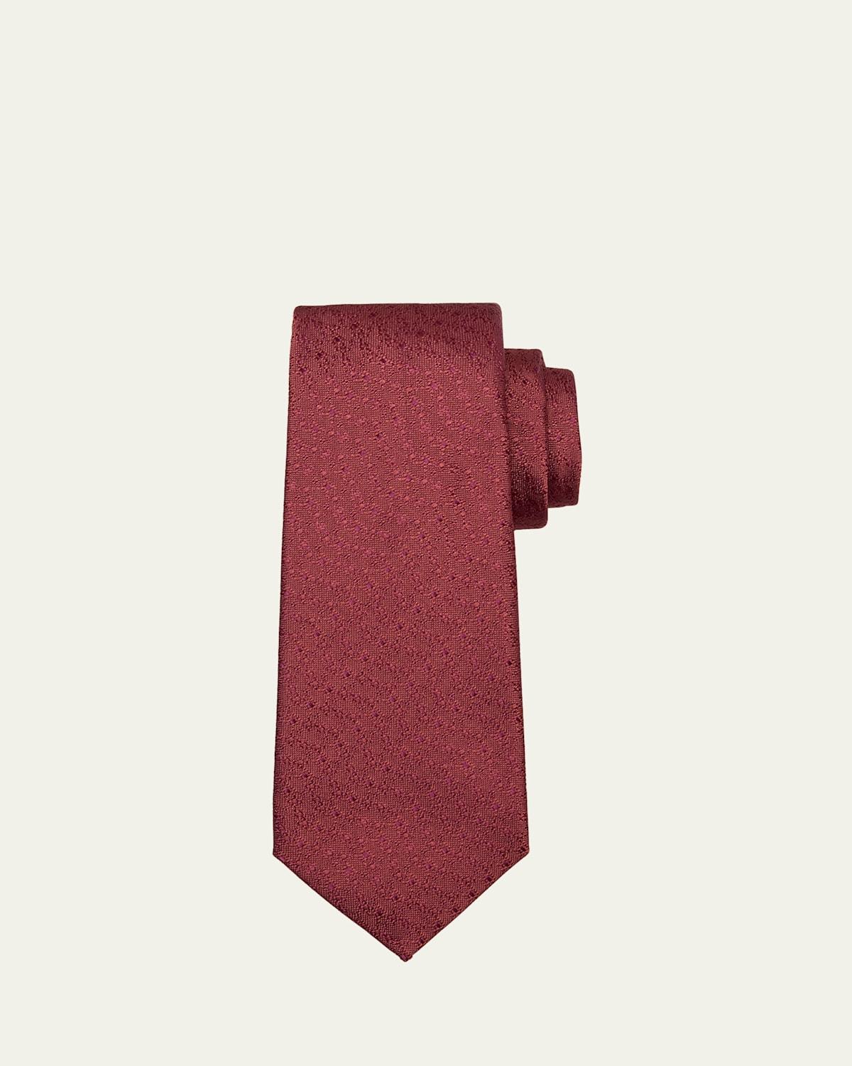 Mens Solid Textured Silk Tie Product Image