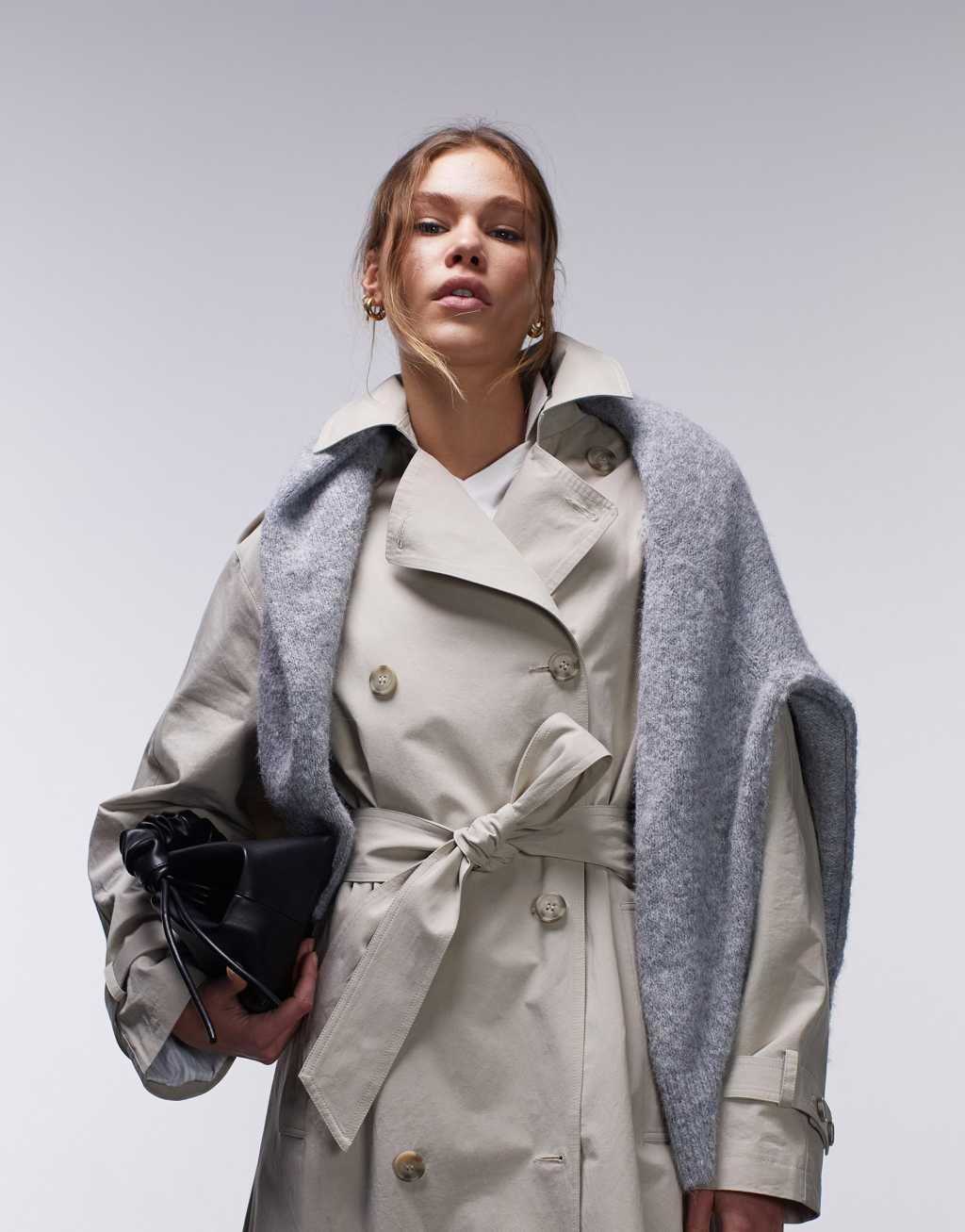 Topshop longline trench coat Product Image