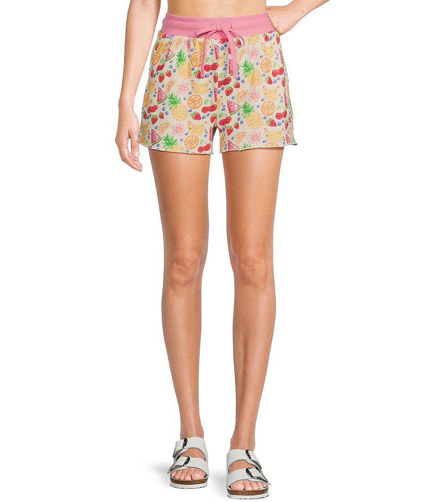 Ivory Ella Fruit Frenzy Mid Rise Printed Shorts Product Image