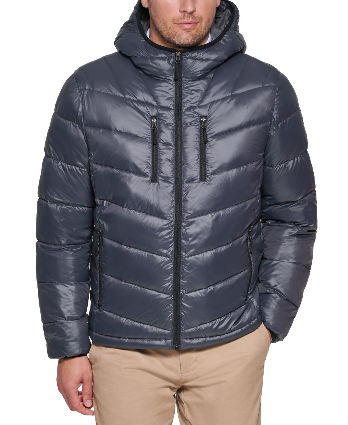 Club Room Mens Chevron Quilted Hooded Puffer Jacket, Created for Macys Product Image