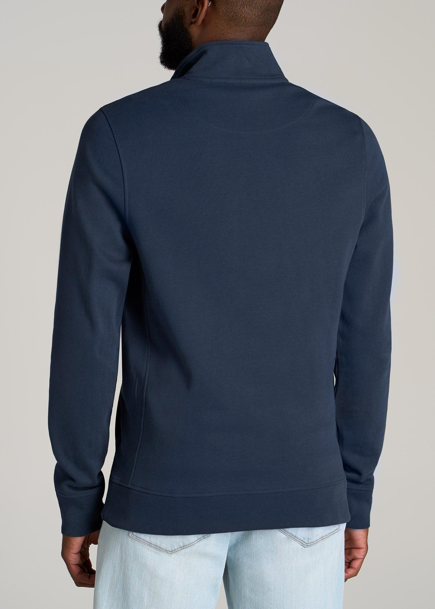 LJ&S Heavyweight Quarter-Zip Men's Tall Pullover in Vintage Midnight Navy Product Image