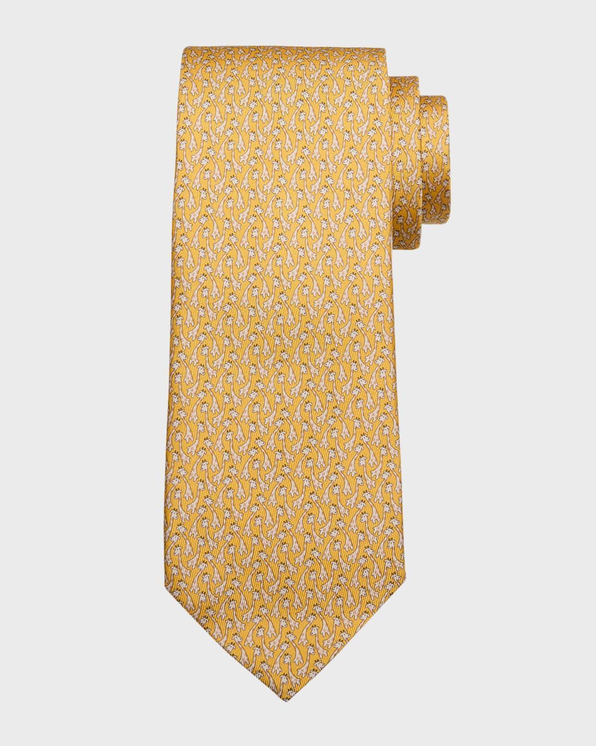 Mens Giraffe-Print Silk Tie Product Image