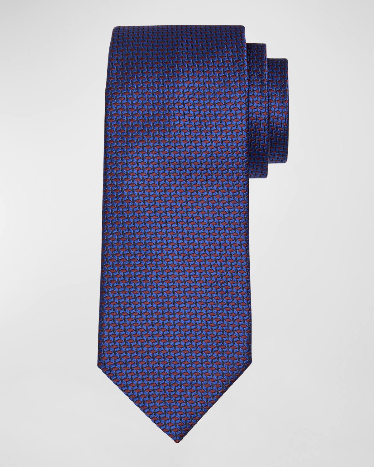 Mens Woven Diamond Silk Tie Product Image