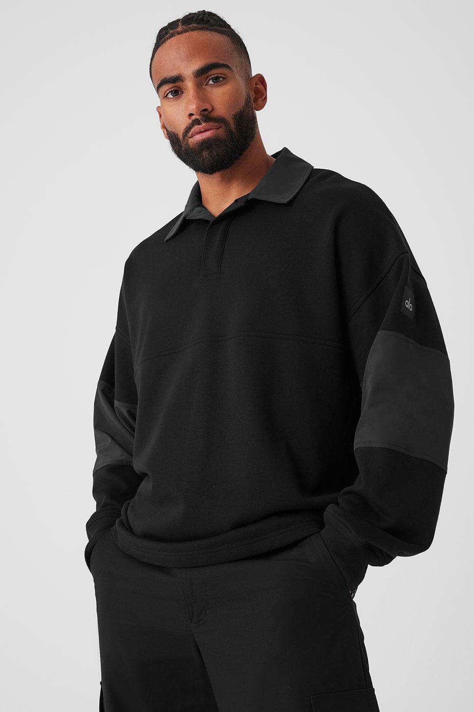 Mixmatch Rugby Sweatshirt - Black Male Product Image