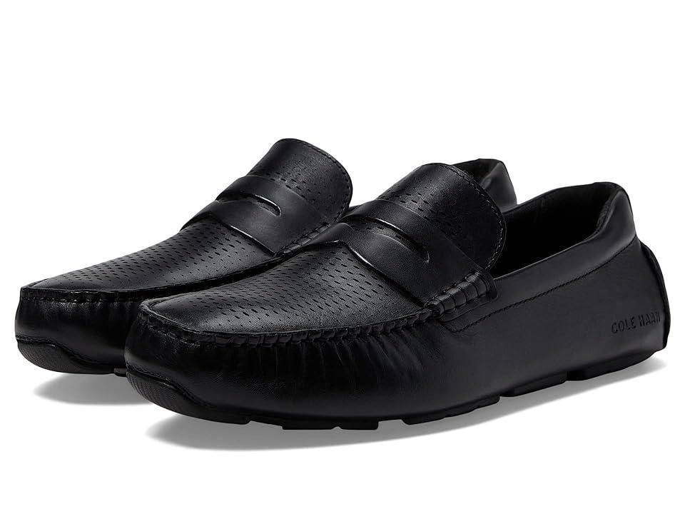 Cole Haan Grand Laser Penny Driver Black) Men's Shoes Product Image