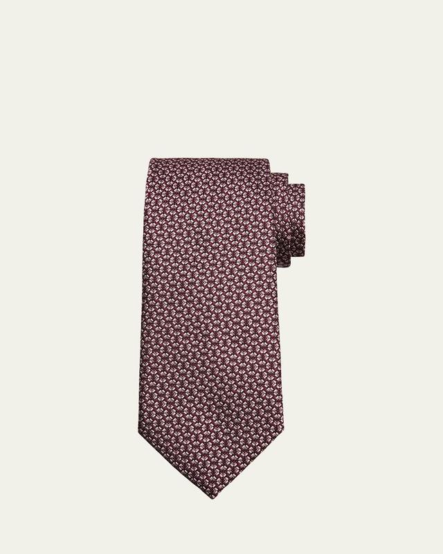 Mens Geometric Jacquard Silk Tie Product Image