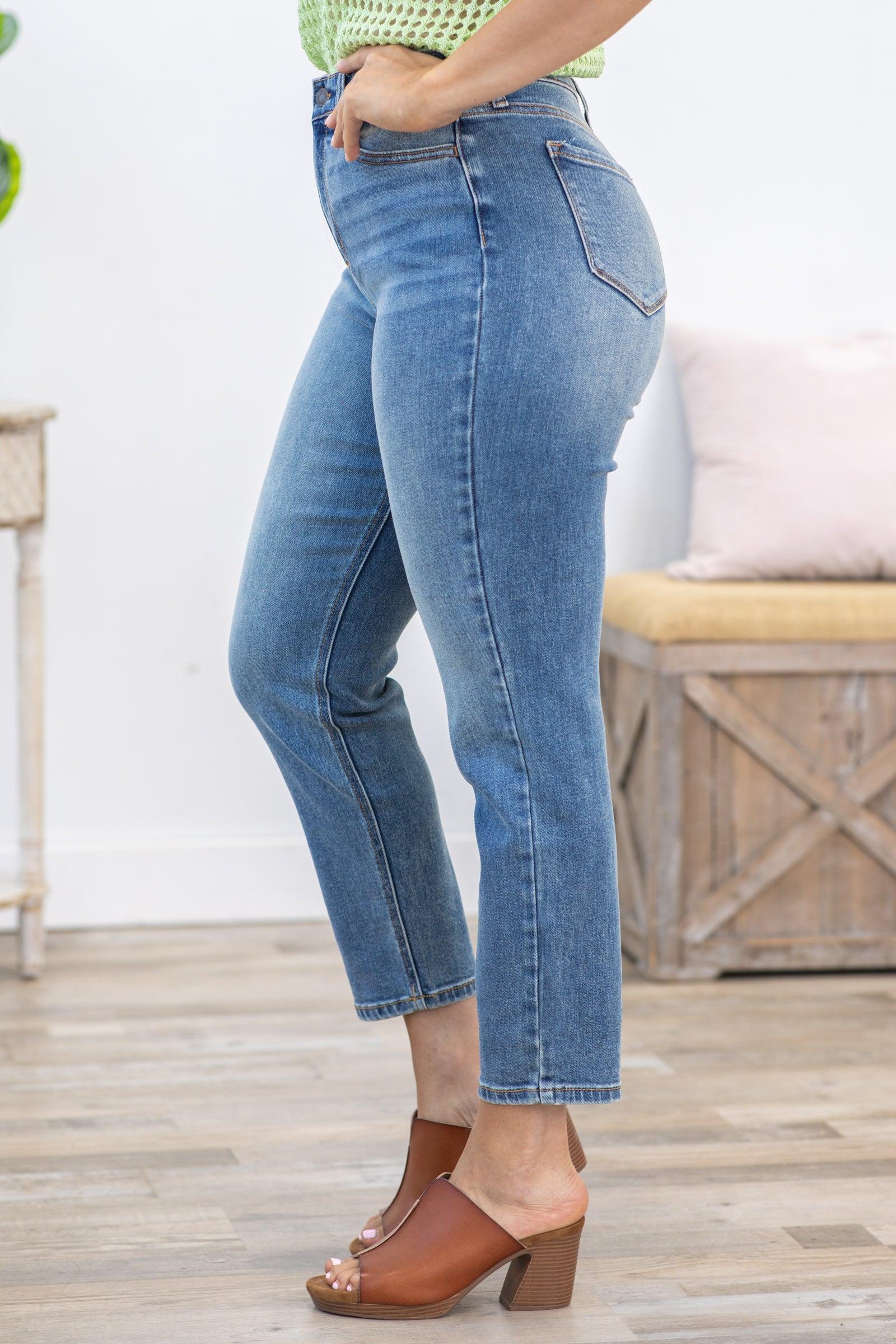 Cello Medium Wash High Rise Mom Jean Product Image