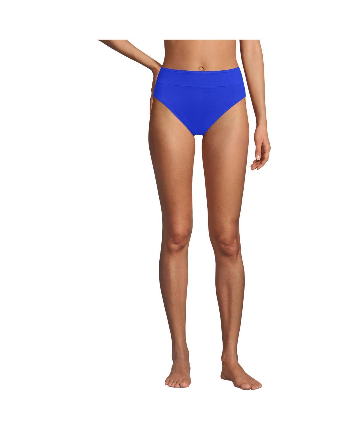 Lands End Womens Chlorine Resistant High Leg High Waisted Bikini Swim Bottoms Product Image