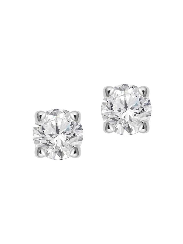 Womens 14K White Gold Shine Bright Diamond Small Studs Product Image