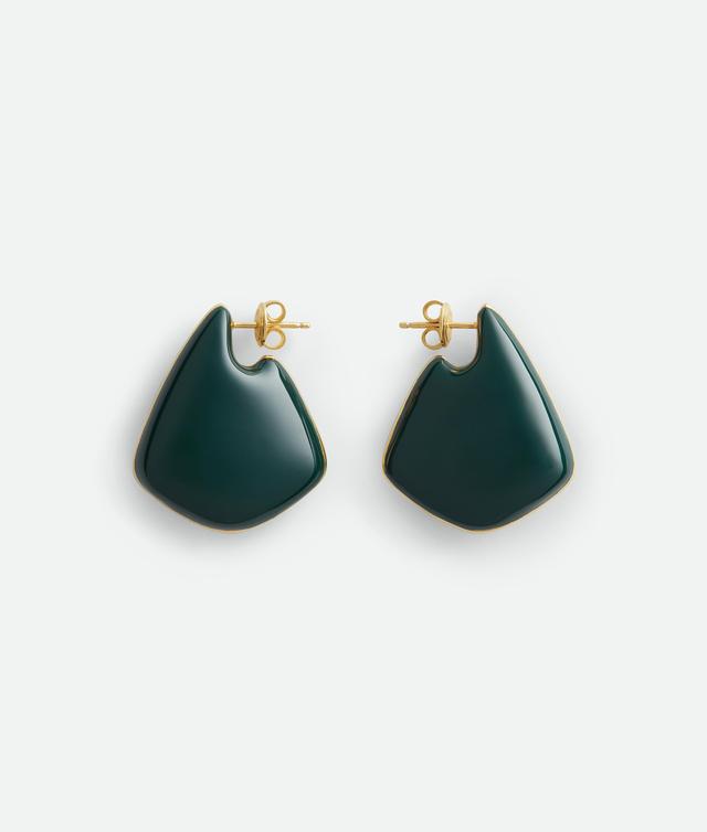 Women's Small Fin Earrings in Dark green Product Image