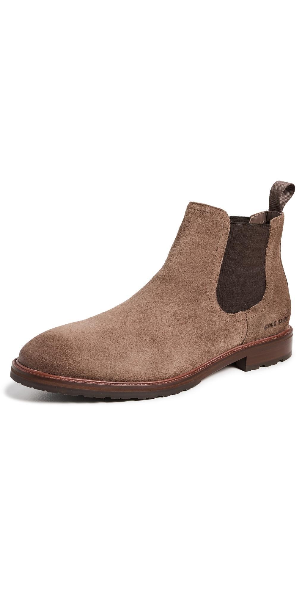 COLE HAAN Berkshire Lug Chelsea Boots Ch Lava Suede/dark Natural Product Image