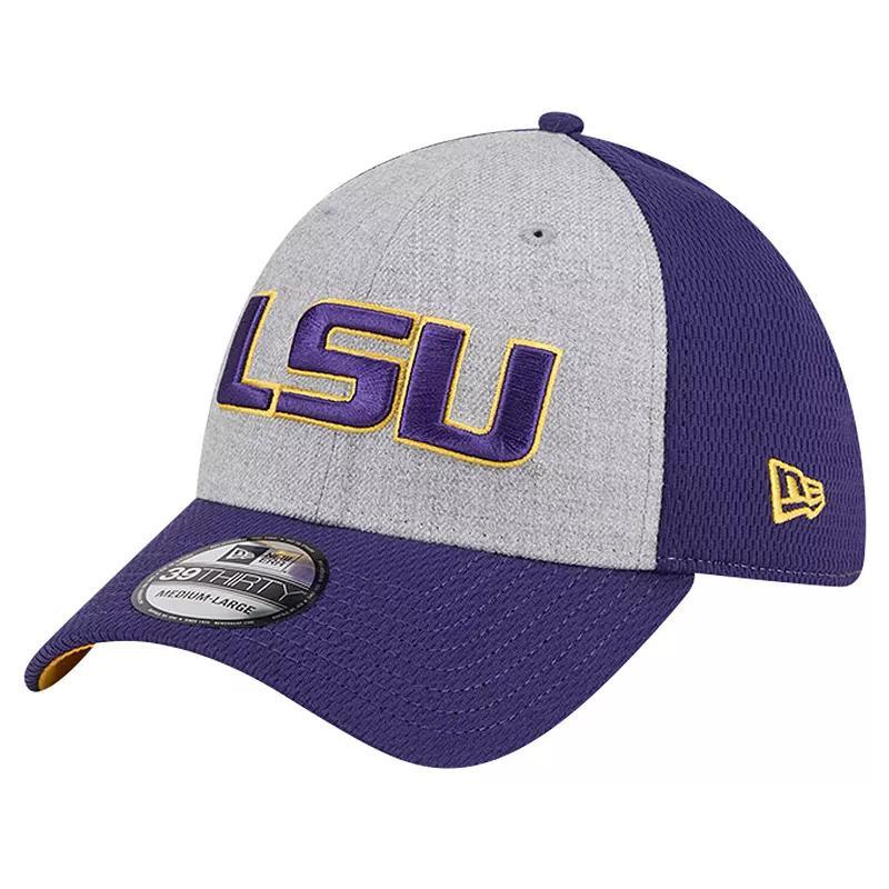 Mens New Era Heather Gray/Purple LSU Tigers Two-Tone 39THIRTY Flex Hat Product Image