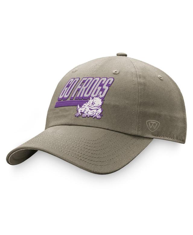 Mens Top of the World Khaki Tcu Horned Frogs Slice Adjustable Hat Product Image