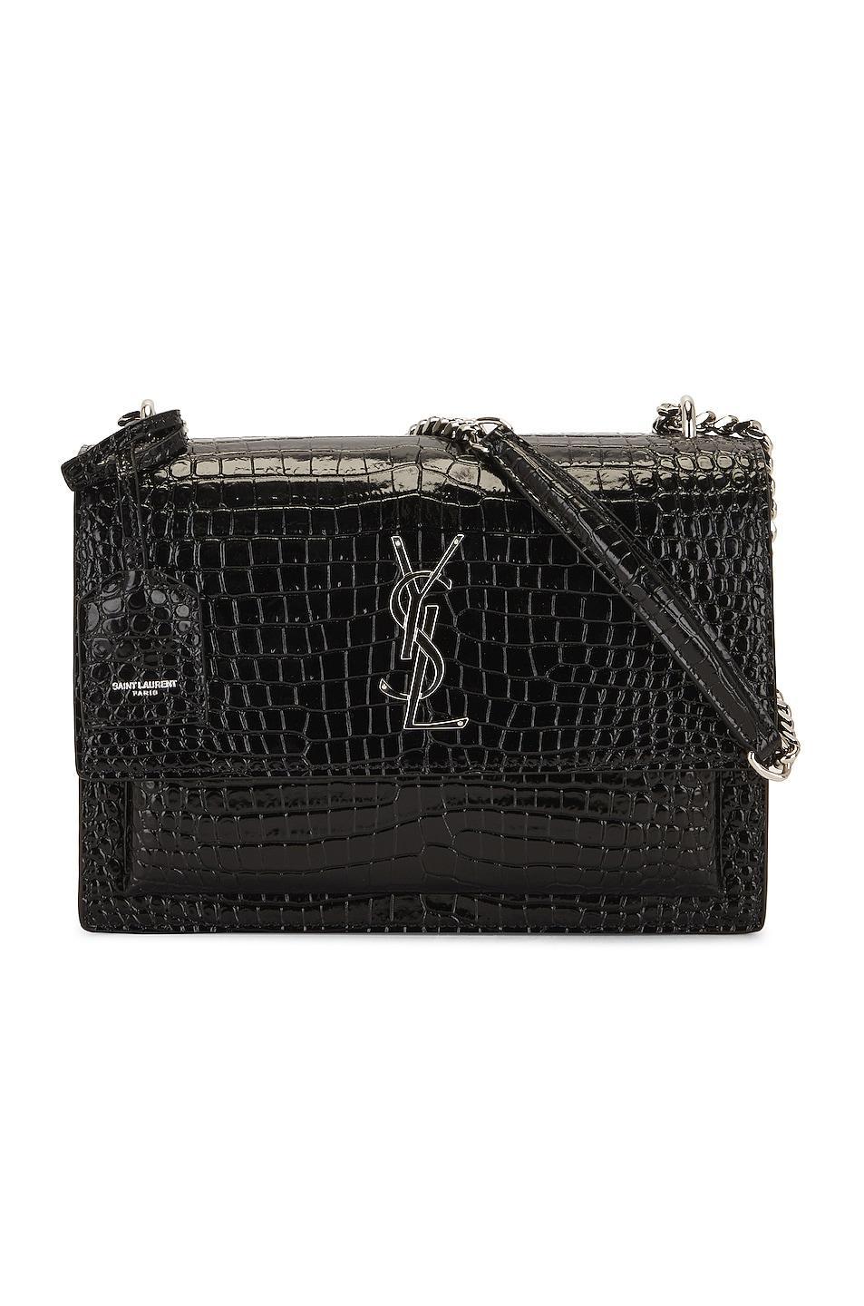 Saint Laurent Medium Sunset Chain Bag in Black Product Image