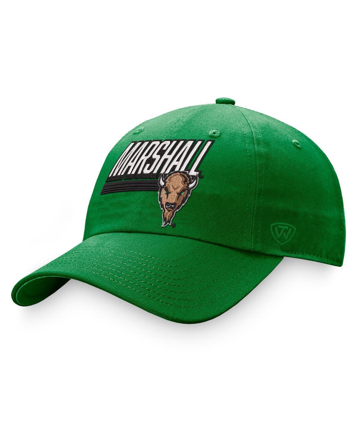 Mens Top of the World Green Marshall Thundering Herd Slice Adjustable Hat Product Image