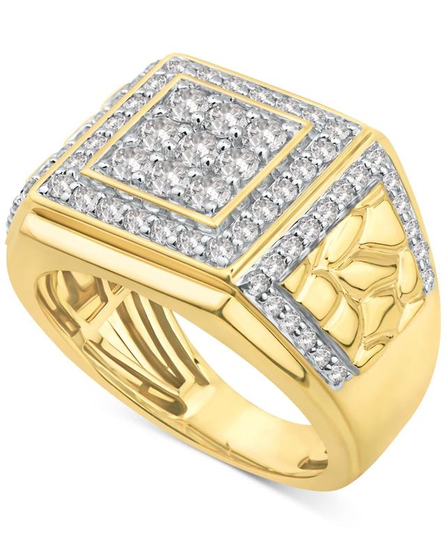 Mens Diamond Cluster Nugget Ring (1-1/2 ct. t.w.) in 10k Gold Product Image