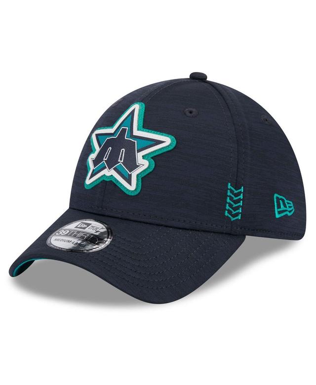 Mens New Era Seattle Mariners 2024 Clubhouse 39THIRTY Flex Fit Hat Blue Product Image